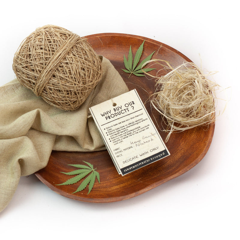 Natural dyed, eco dyed, soft hemp & bamboo scarf, ethically made - Hempalaya
