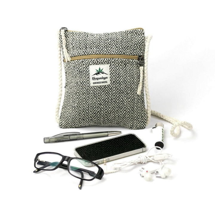 Hemp neck pouch, black - Hempalaya