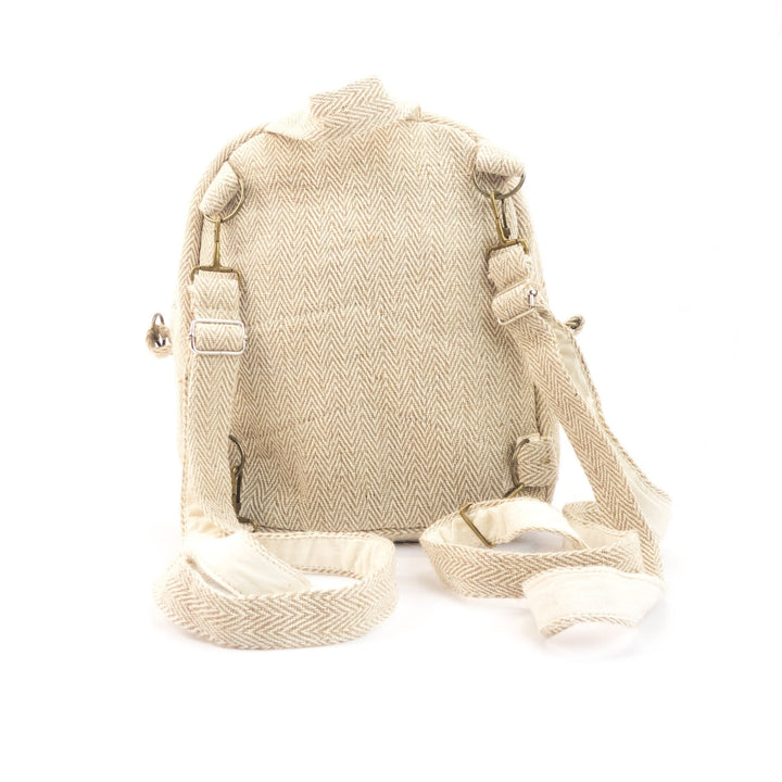 Hemp 2 in 1 mini backpack, natural - Hempalaya