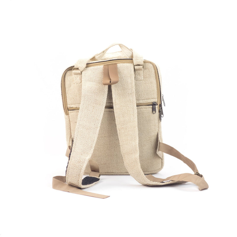 Hemp tote backpack, natural - Hempalaya
