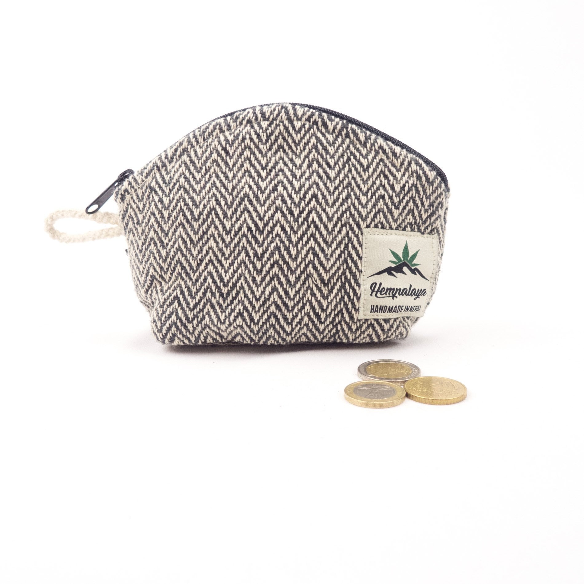 Hemp coin purse, change purse, black - Hempalaya