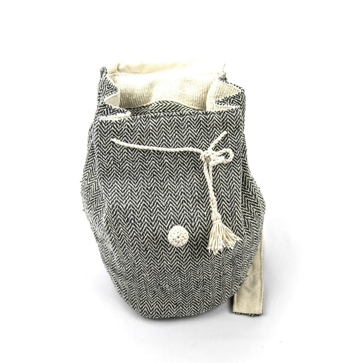 Hemp backpack punty, small, black - Hempalaya