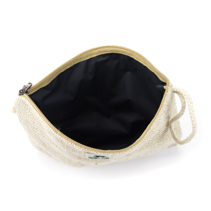 Hemp cosmetic bag, toiletry bag, make up bag, natural - Hempalaya