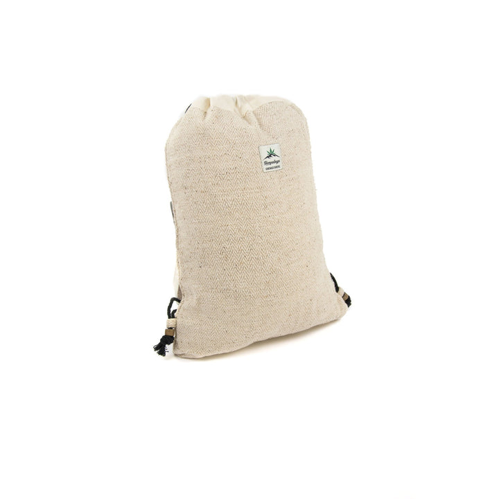 Hemp drawstring bag, natural - Hempalaya