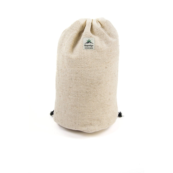 Hemp round bottom duffle bag, natural - Hempalaya