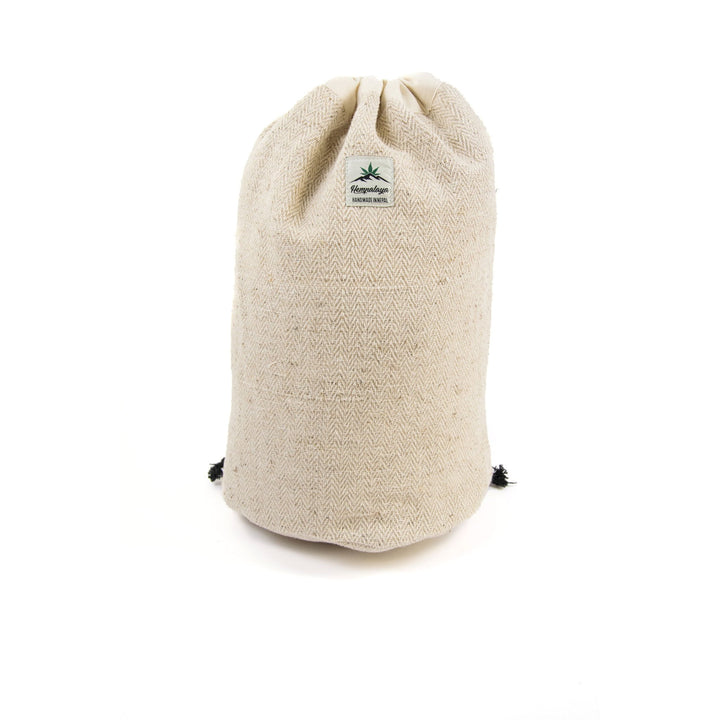 Hemp round bottom duffle bag, natural - Hempalaya