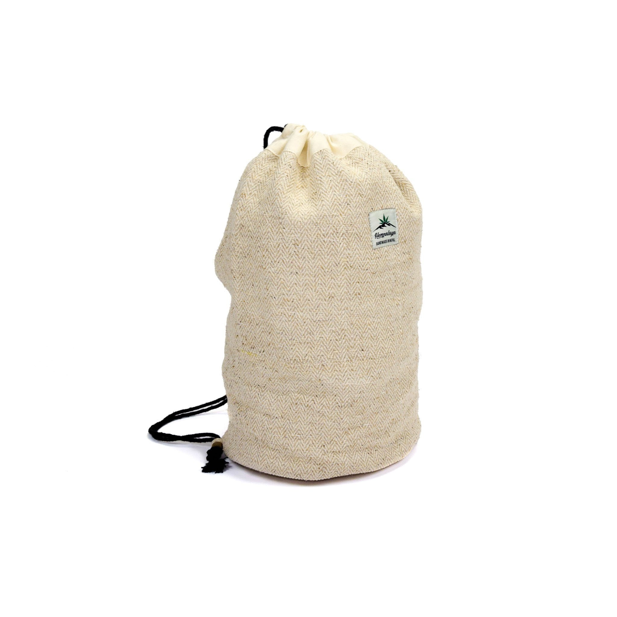Hemp round bottom duffle bag, natural - Hempalaya