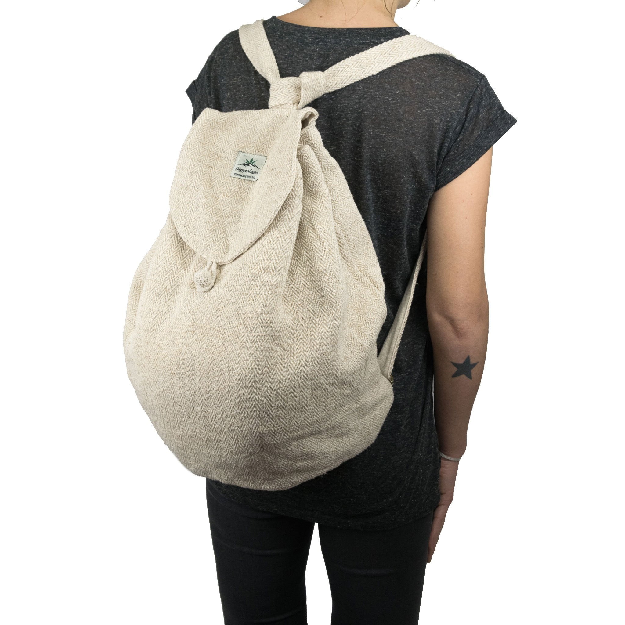 Hemp backpack punty, large, natural - Hempalaya